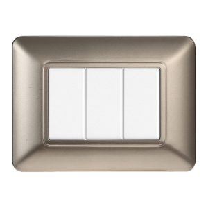 Foto principale Placca 3 moduli 503 in plastica titanio compatibile anche con BTicino Matix