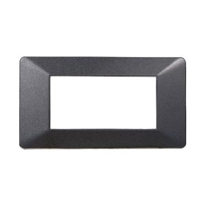 Foto principale Placca 4 moduli 504 in plastica acciaio scuro compatibile anche con Vimar Plana