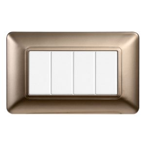 Foto principale Placca 4 moduli 504 in plastica bronzo compatibile anche con BTicino Matix