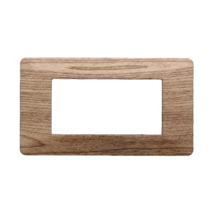 Foto principale Placca 4 moduli 504 in plastica legno chiaro compatibile anche con Vimar Plana