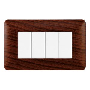 Foto principale Placca 4 moduli 504 in plastica radica compatibile anche con BTicino Matix