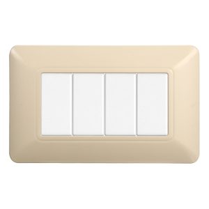 Foto principale Placca 4 moduli 504 in plastica sabbia compatibile anche con BTicino Matix