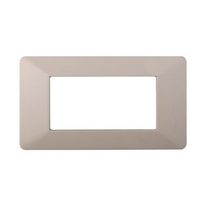 Foto principale Placca 4 moduli 504 in plastica sabbia compatibile anche con Vimar Plana
