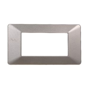 Foto principale Placca 4 moduli 504 in plastica titanio compatibile anche con Vimar Plana