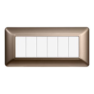 Foto principale Placca 6 moduli 506 in plastica bronzo compatibile anche con BTicino Matix