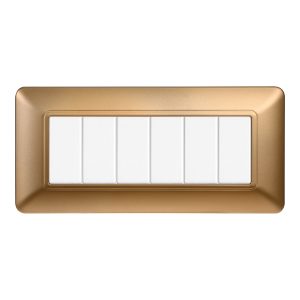 Foto principale Placca 6 moduli 506 in plastica oro compatibile anche con BTicino Matix