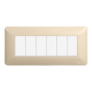 Foto principale Placca 6 moduli 506 in plastica sabbia compatibile anche con BTicino Matix