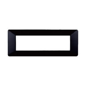 Foto principale Placca 7 moduli 507 in plastica nero compatibile anche con Vimar Plana