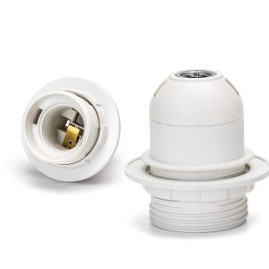 Foto principale Portalampada E27 Bianco 250V filettato con ghiera terminale a molla in plastica Aigostar