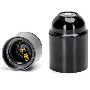 Foto principale Portalampada E27 Nero 250V liscio morsettiera a vite autobloccante in bachelite Aigostar