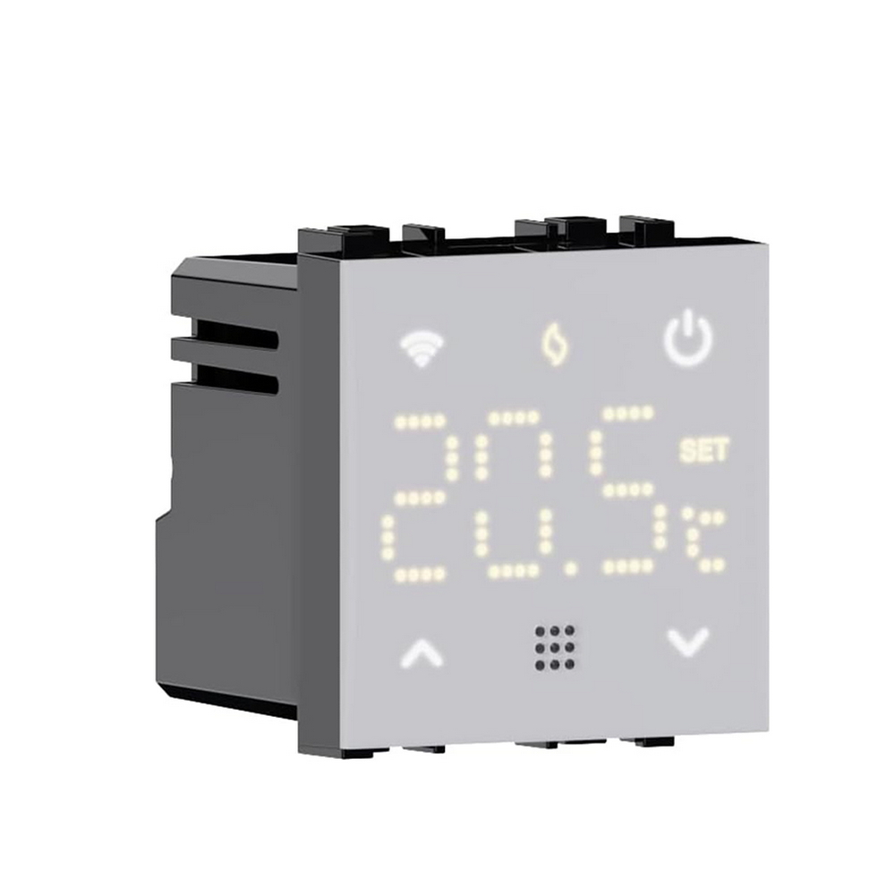 Foto principale Termostato Smart Tuya Wi-Fi Touch digitale da incasso bianco compatibile anche con Vimar Plana