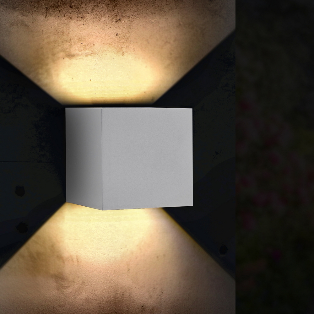 Applique Led cubo da parete 12W Doppia emissione Bianco IP54 CCT temperatura colore regolabile M LEDME - Foto 1