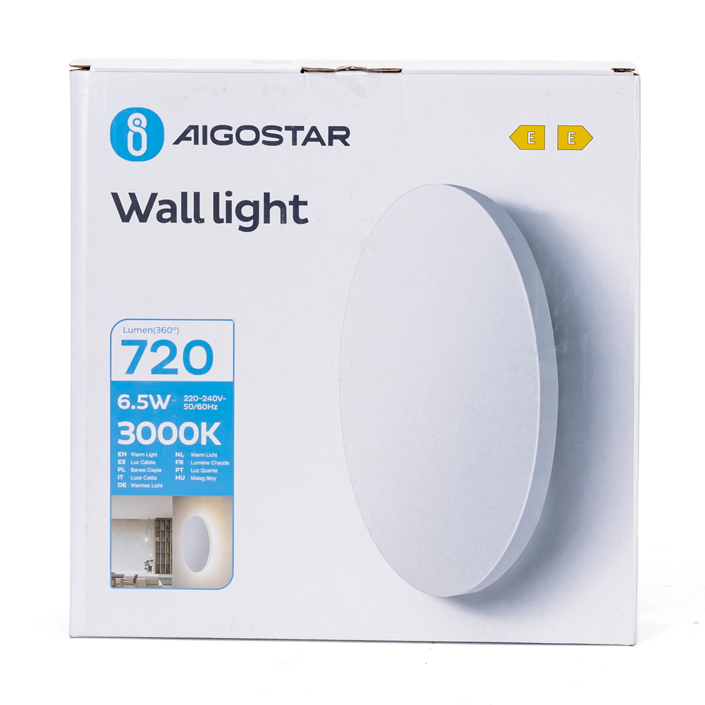 Applique Led da parete Plat 6,5W rotondo Bianco IP20 Bianco caldo 3000K Aigostar - Foto 5