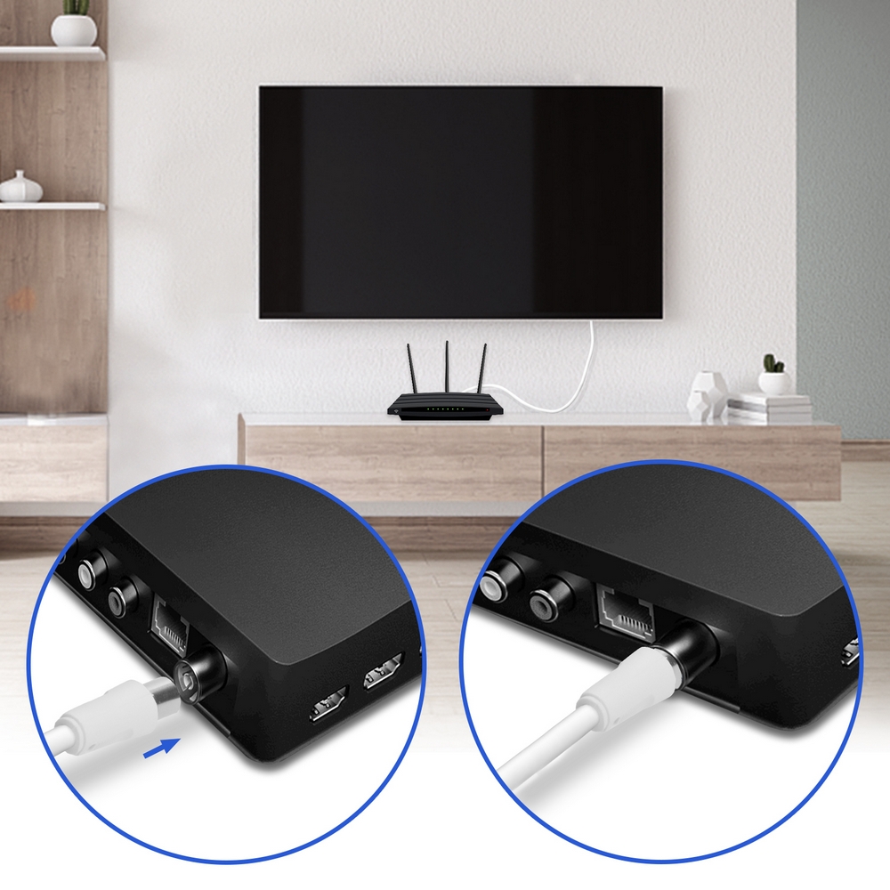 Cavo TV per antenna maschio/femmina 15m bianco Aigostar - Foto 1