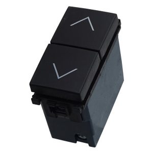 Foto principale Doppio Pulsante Saliscendi con frecce 10A interbloccato nero compatibile anche con Vimar Arké