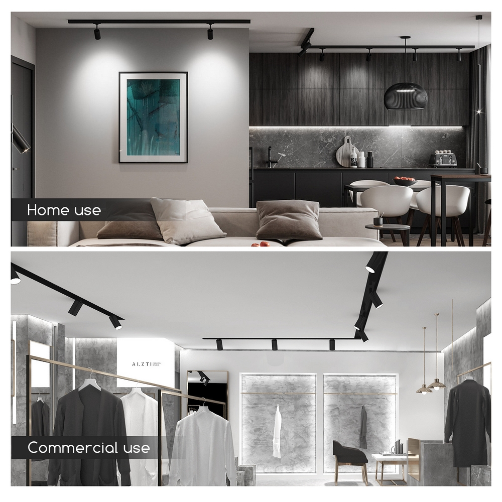 Faretto Led da binario 15W nero orientabile monofase Bianco freddo 6500K Aigostar - Foto 4