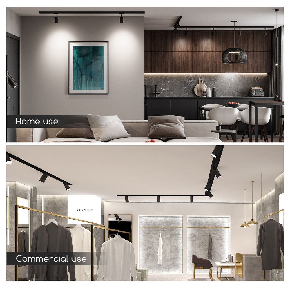 Faretto Led da binario 15W nero orientabile monofase Bianco neutro 4000K Aigostar - Foto 4