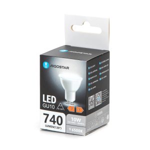 3 X Lampadina LED GU10 1W SMD 2835 – Bianco Freddo 6500K, 80 Lumen, 120°, Vetro Trasparente, Classe A++, Faretto Da Incasso