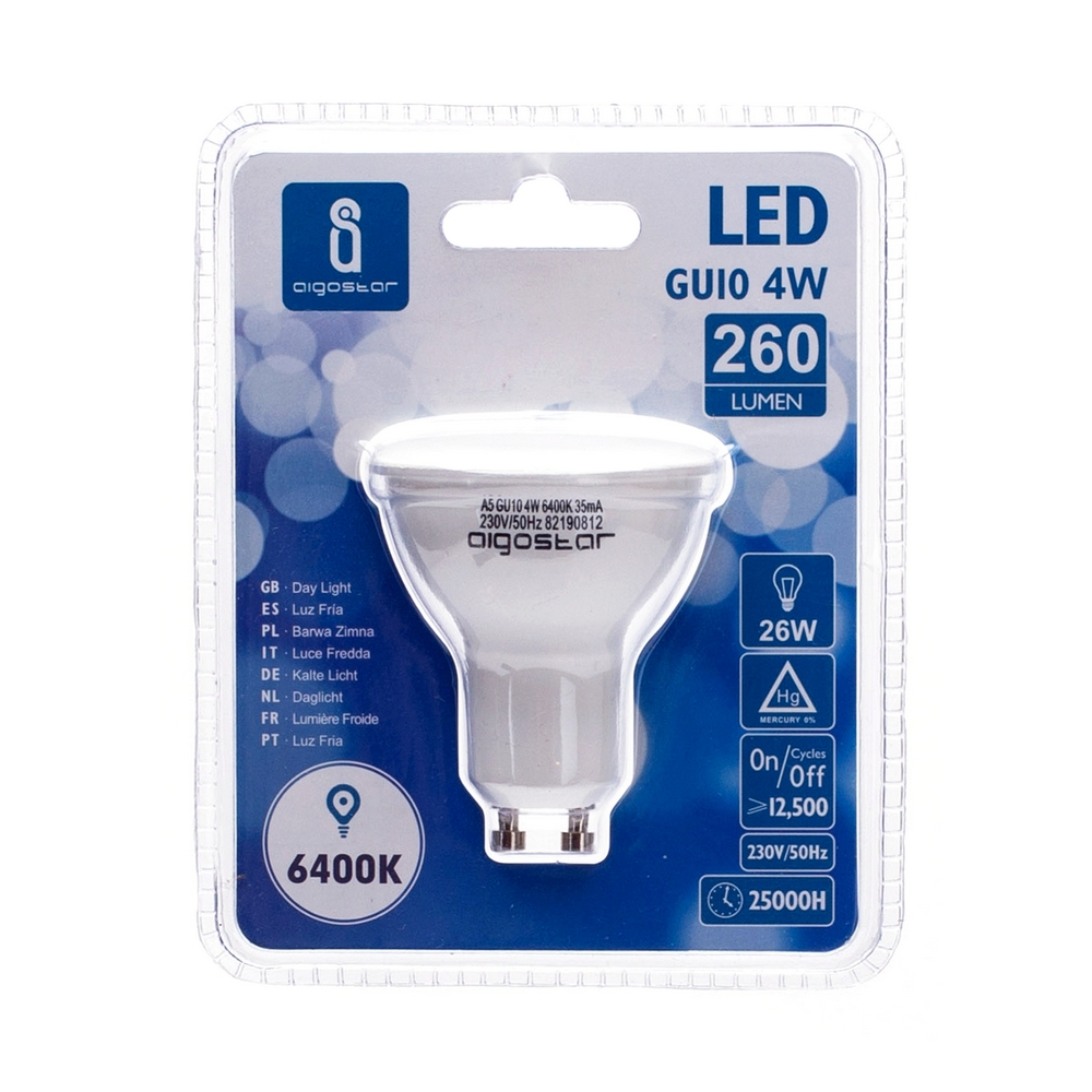 Faretto Led GU10 4W SMD Apertura 120-160 gradi Bianco freddo 6400K Aigostar - Foto 2