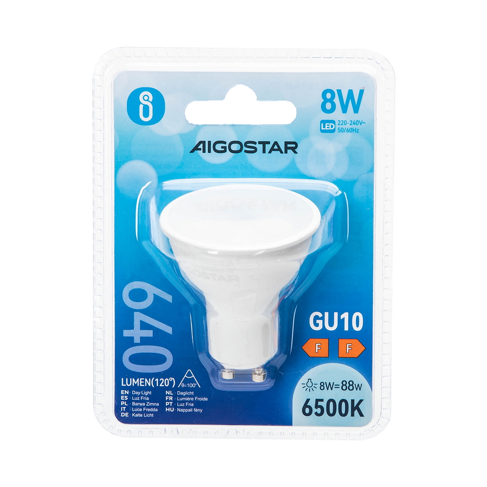 Faretto Led GU10 8W SMD Apertura 120-160 gradi Bianco freddo 6400K Aigostar - Foto 2