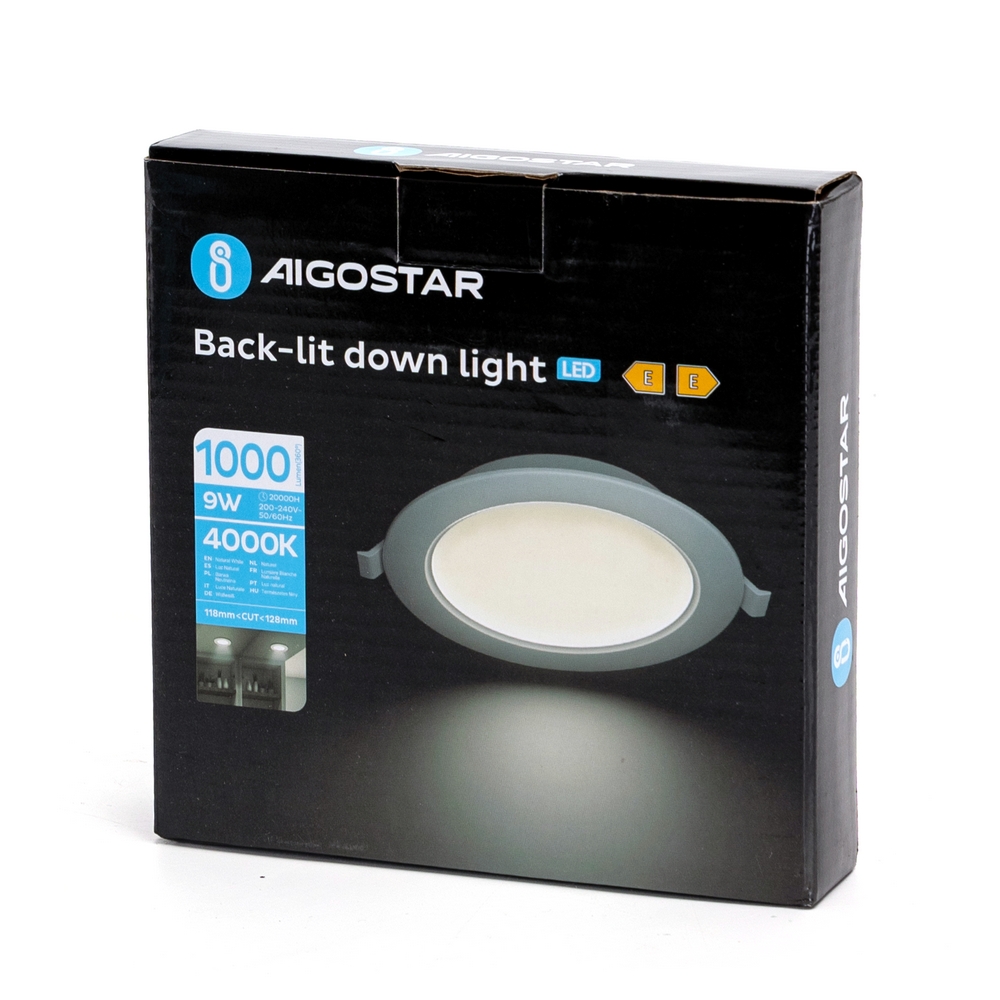 Faretto Led slim da incasso 9W Rotondo Cornice bianca Apertura 100 gradi Bianco neutro 4000K Aigostar - Foto 2