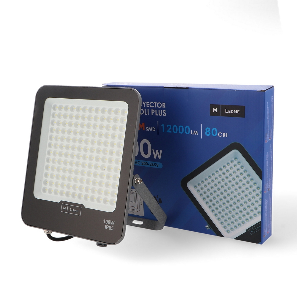 Faro proiettore Led Napoli Plus 100W Nero da esterno IP65 Bianco caldo 3000K M LEDME - Foto 2