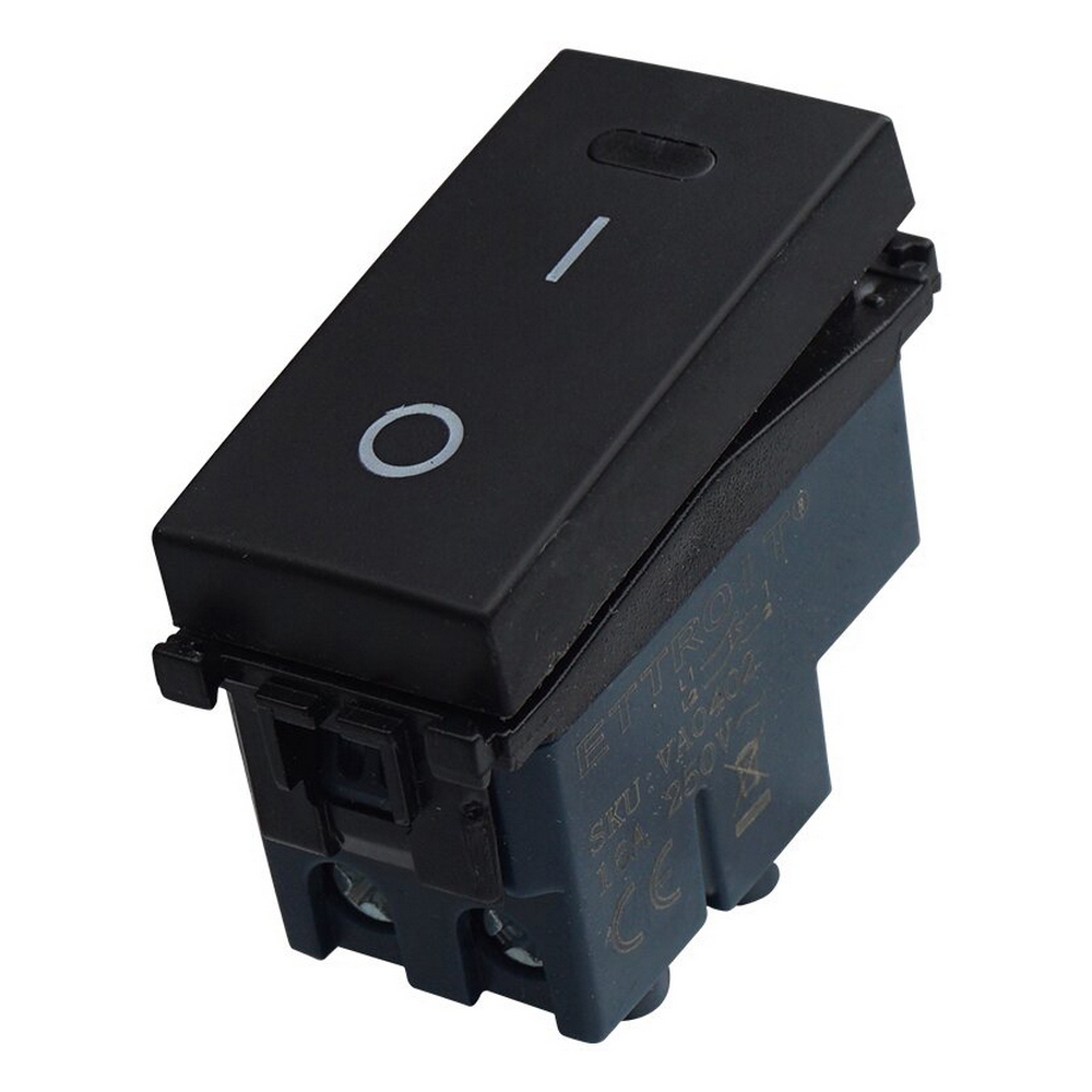 Foto principale Interruttore bipolare basculante 16A nero compatibile anche con Vimar Arké