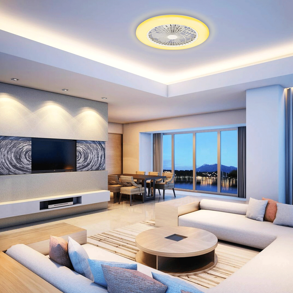 Lampadario Ventilatore da soffitto 60W illuminazione Led regolabile con telecomando Aigostar - Foto 3