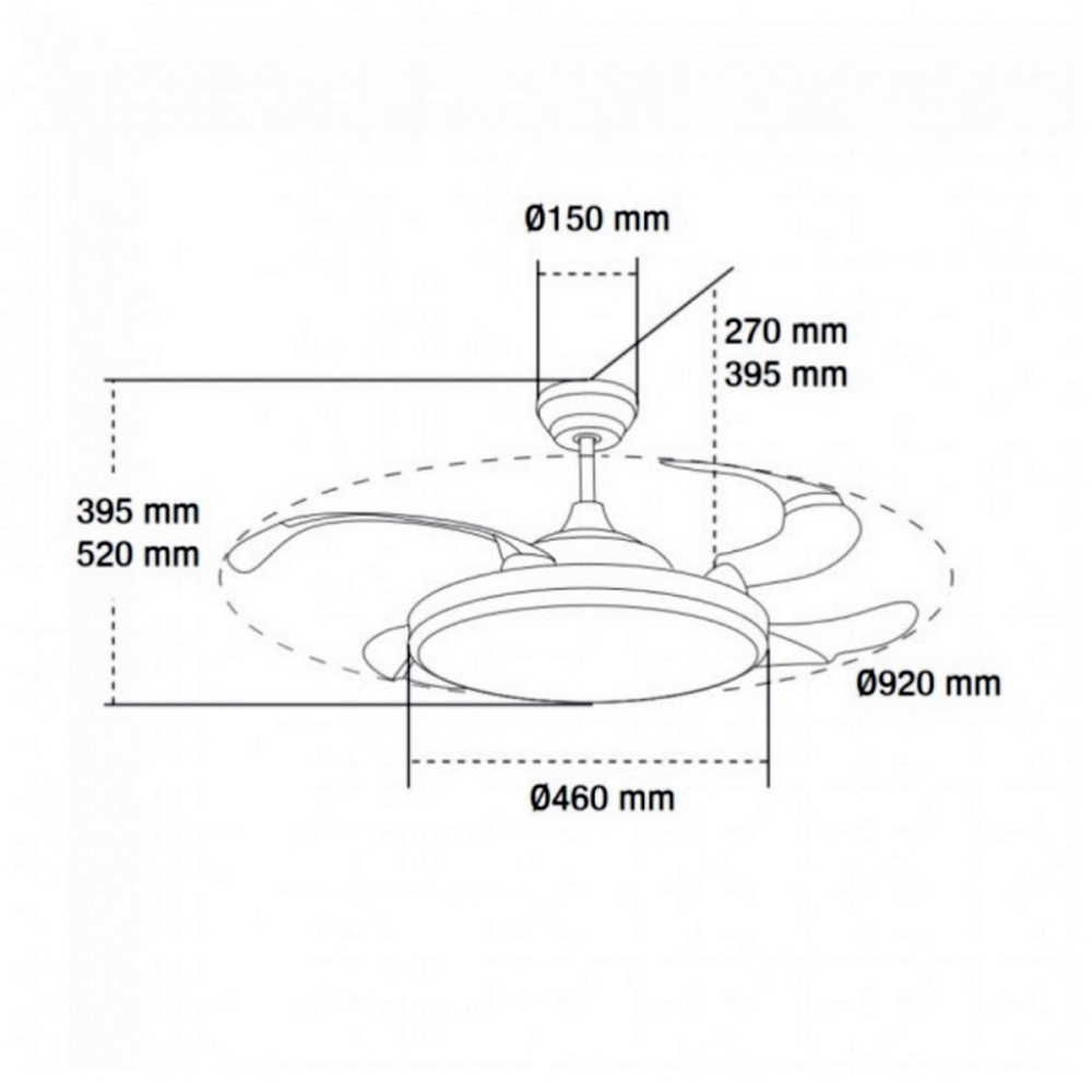 Lampadario Ventilatore da soffitto Black Yeray 36W illuminazione Led regolabile con telecomando M LEDME - Foto 2