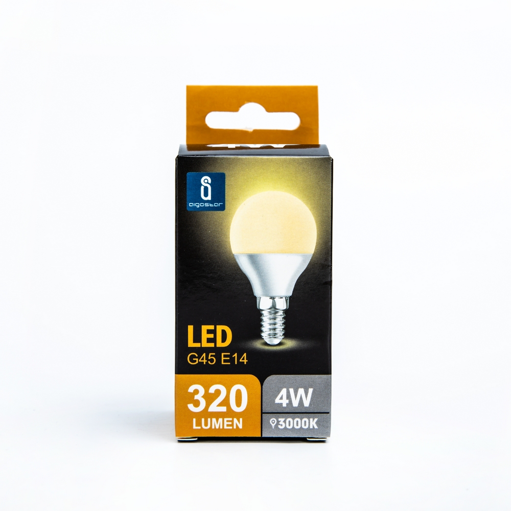Lampadina Led E14 G45 a sfera 4W Bianco caldo 3000K Aigostar - Foto 2