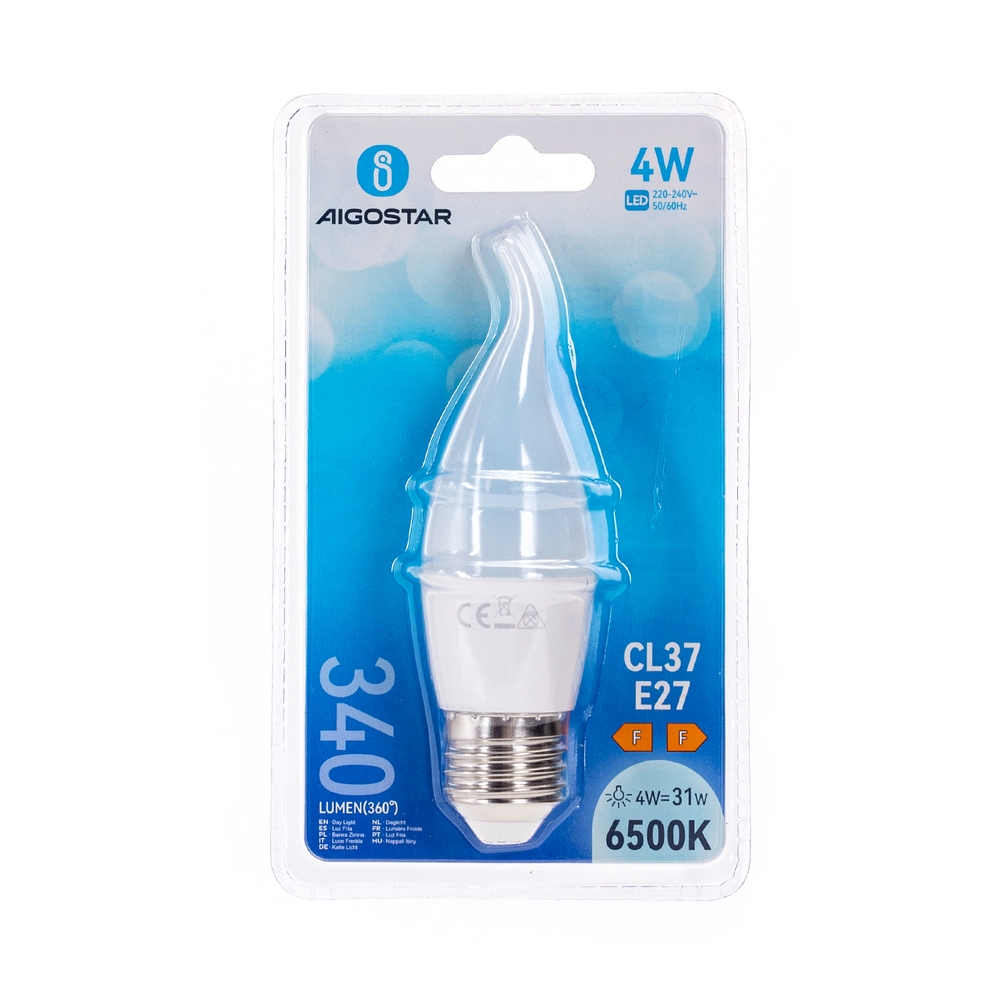 Lampadina Led E27 CL37 a colpo di vento 4W Bianco freddo 6400K Aigostar - Foto 2