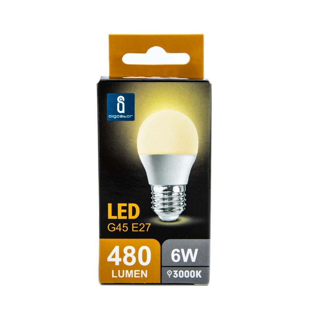Lampadina Led E27 G45 a sfera 6W Bianco caldo 3000K Aigostar - Foto 2