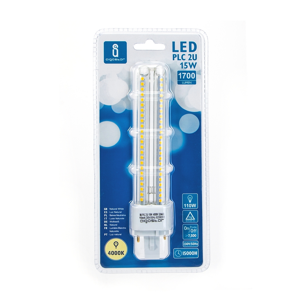 Lampadina Led G24d-3 (2 pin) PL-C 15W Bianco neutro 4000K Aigostar - Foto 2