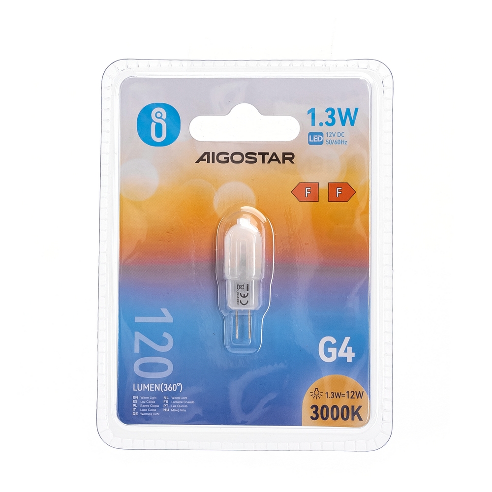 Lampadina Led G4 a Capsula 1,3W SMD opaca Bianco caldo 3000K Aigostar - Foto 2