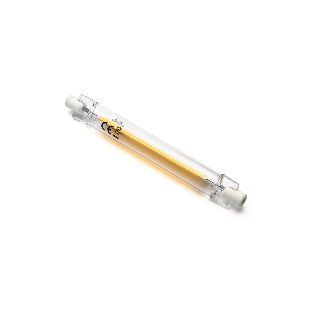 Lampadina Led R7S Lineare 118mm 9W COB in vetro Bianco caldo 3000K Aigostar - Foto 1