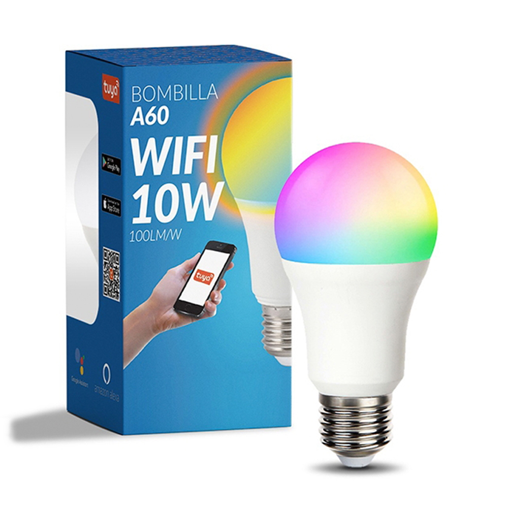 Lampadina Led Smart Tuya A60 E27 10W WiFi RGB + CCT luce regolabile e dimmerabile M LEDME - Foto 1