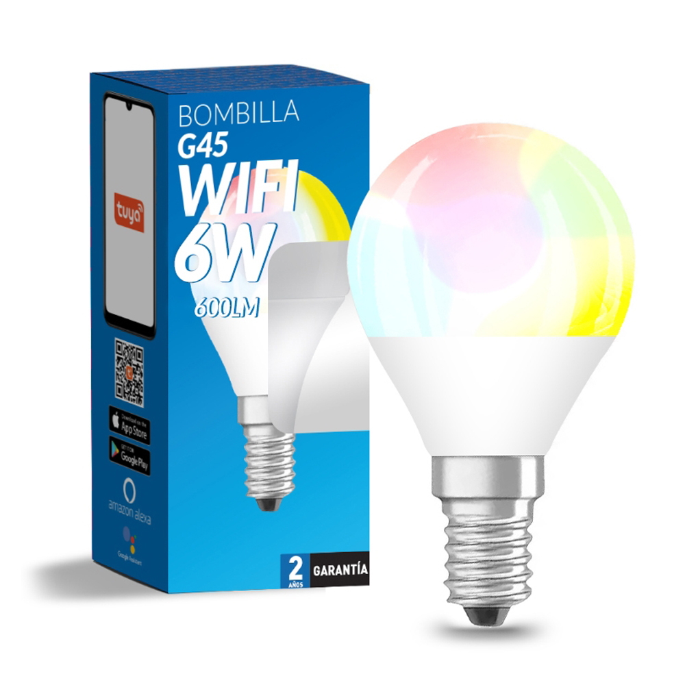 Lampadina Led Smart Tuya G45 E14 6W WiFi RGB + CCT luce regolabile e dimmerabile M LEDME - Foto 1