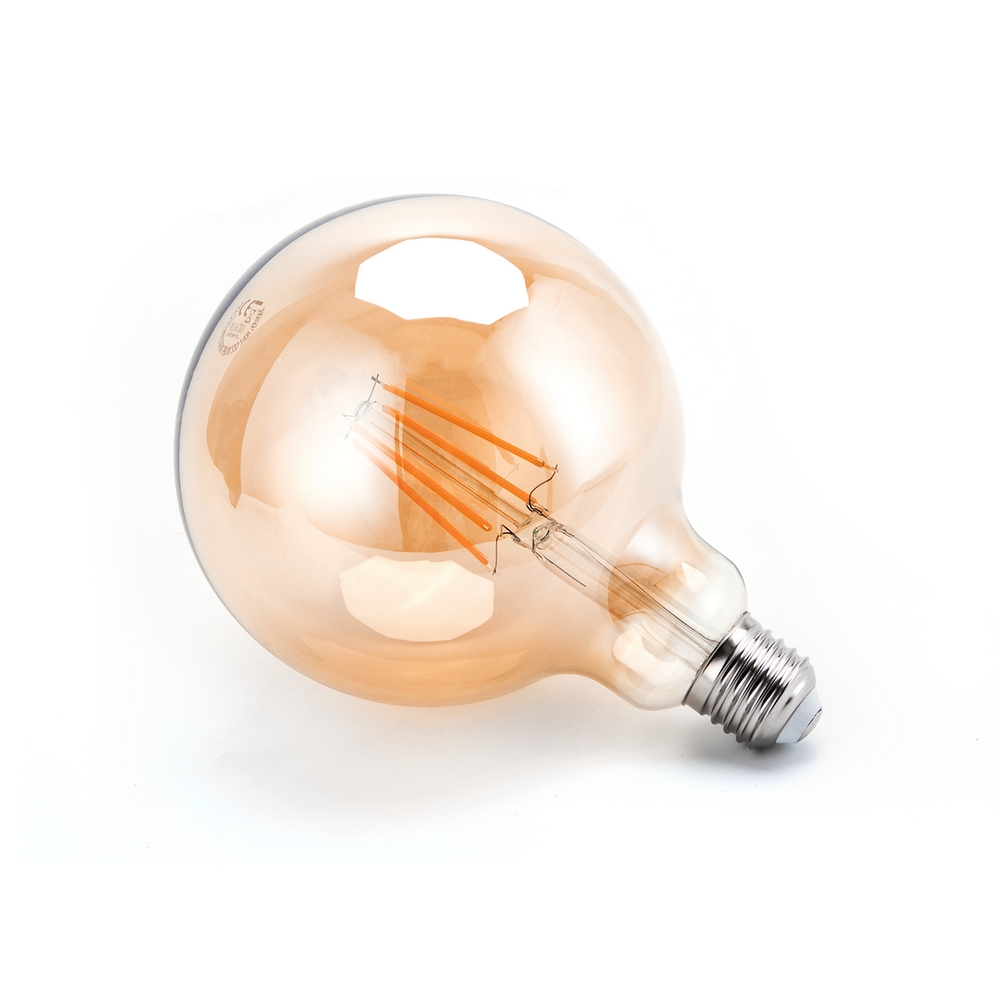 Lampadina Led Vintage a Filamento E27 G125 a globo 8W Bianco caldo 2200K Aigostar - Foto 1