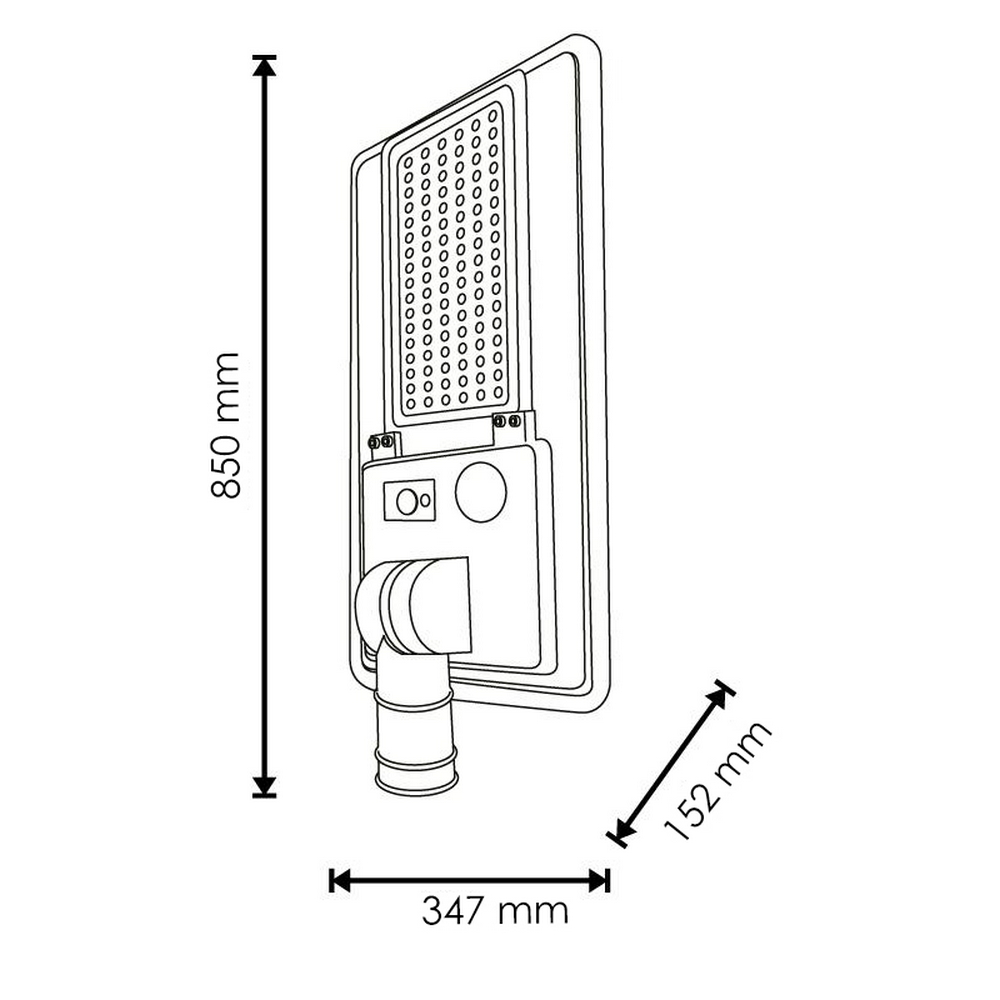 Lampione stradale Led 300W Grigio con pannello solare IP65 Bianco freddo 6000K con sensore crepuscolare e di movimento M LEDME - Foto 4
