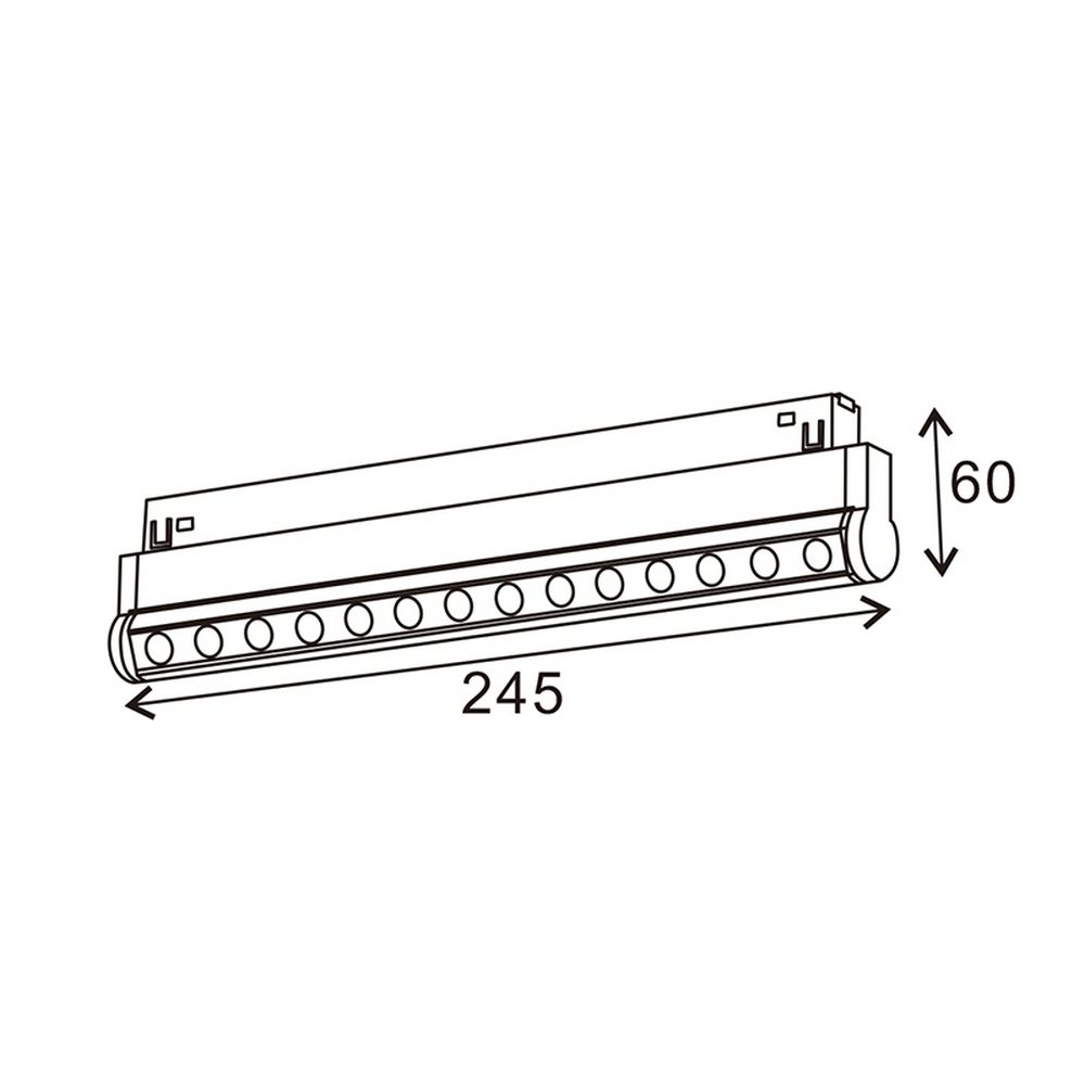 Modulo Faretti Led lineare da binario magnetico 16mm 12W bianco orientabile 24cm Bianco caldo 3000K M LEDME - Foto 1