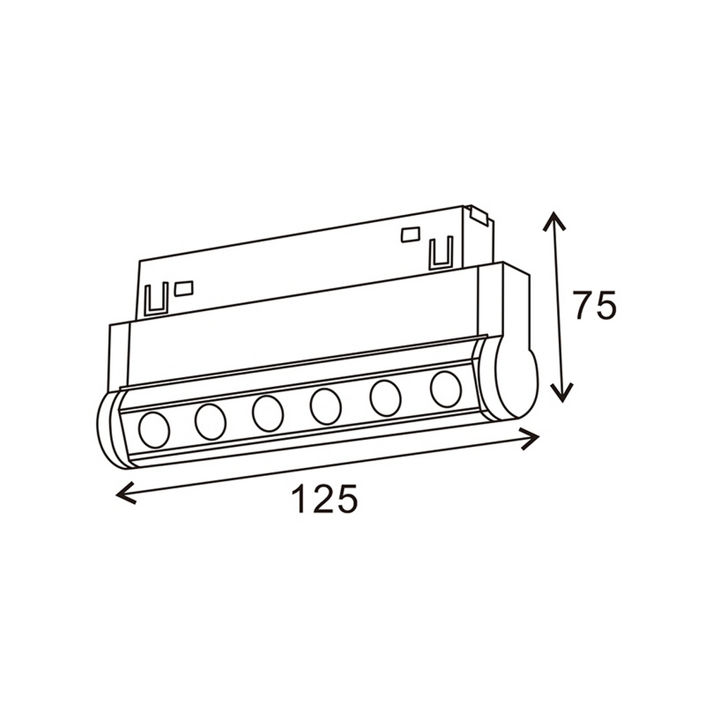 Modulo Faretti Led lineare da binario magnetico 16mm 6W bianco orientabile 12cm Bianco neutro 4000K M LEDME - Foto 1