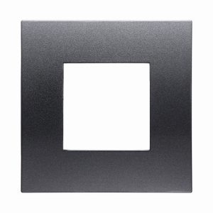 Foto principale Placca 2 moduli 502 in plastica acciaio scuro compatibile anche con Vimar Arké