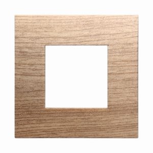 Foto principale Placca 2 moduli 502 in plastica legno chiaro compatibile anche con Vimar Arké