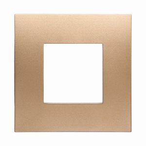 Foto principale Placca 2 moduli 502 in plastica oro compatibile anche con Vimar Arké