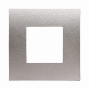 Foto principale Placca 2 moduli 502 in plastica titanio compatibile anche con Vimar Arké