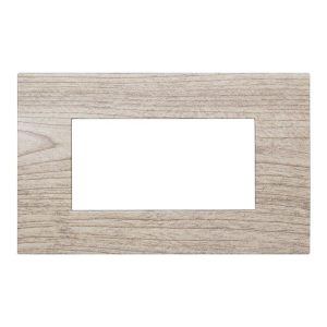 Foto principale Placca 4 moduli 504 in plastica legno chiaro compatibile anche con Vimar Arké