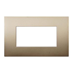 Foto principale Placca 4 moduli 504 in plastica oro compatibile anche con Vimar Arké