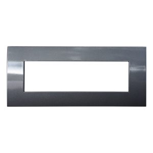 Foto principale Placca 7 moduli 507 in plastica acciao scuro compatibile anche con Vimar Arké