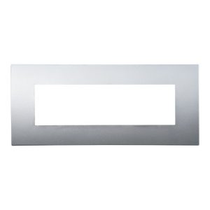 Foto principale Placca 7 moduli 507 in plastica argento compatibile anche con Vimar Arké