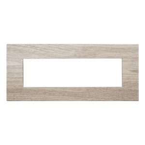 Foto principale Placca 7 moduli 507 in plastica legno chiaro compatibile anche con Vimar Arké